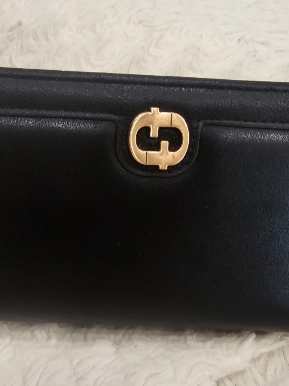 Wallet or Clutch Black Vegan Faux Leather